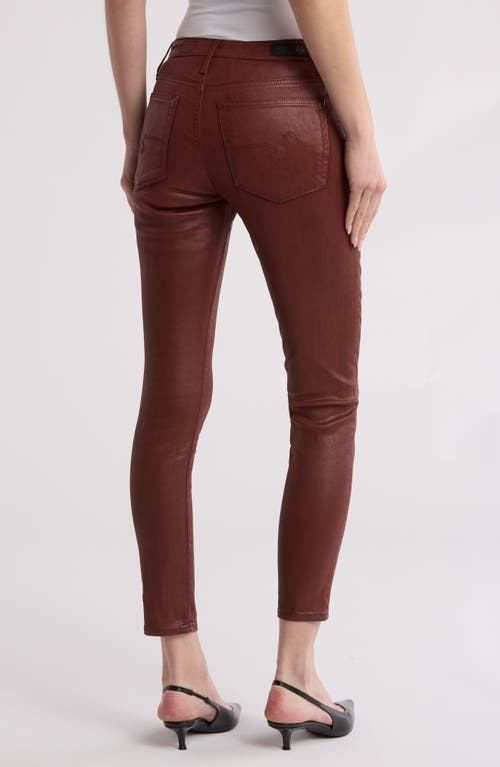 Ag Farrah High Waist Ankle Skinny Jeans In Burgundy