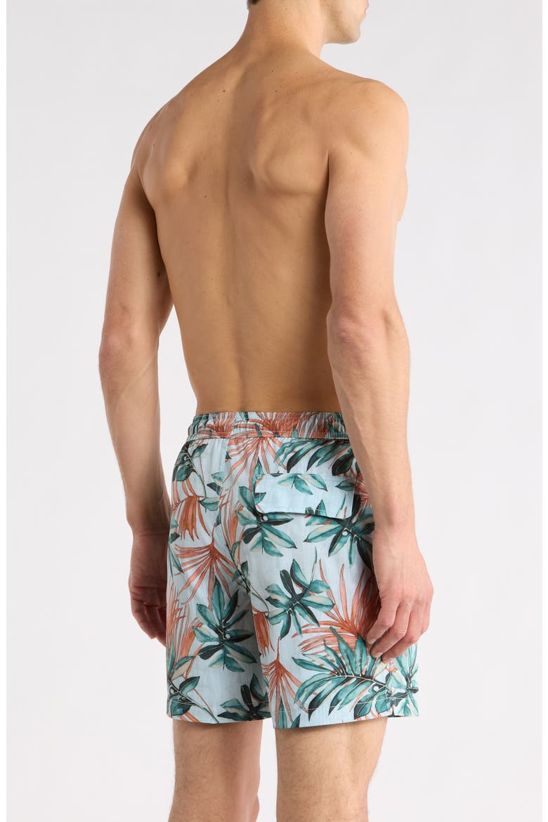 Naples Tidal Fronds 6-Inch UPF 30+ Swim Trunks, Alternate, color, PALE OPAL