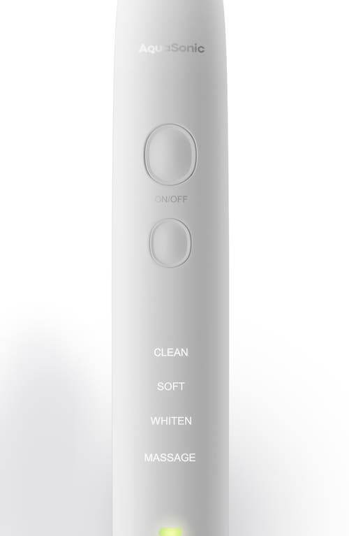 Aquasonic Vibe Series Charcoal Gray Ultrasonic Whitening Toothbrush With 8 Dupont Brush Heads & Trav In Optic White