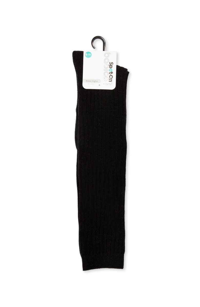 MeMoi Ribbed Knee High Sock, Alternate, color, Black