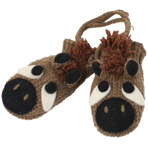 Nirvanna Designs Horse2 Mittens In Brown
