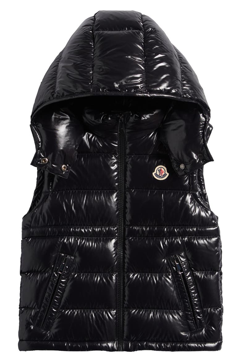 Kids' Ania Down Hooded Puffer Vest, Main, color, BLACK