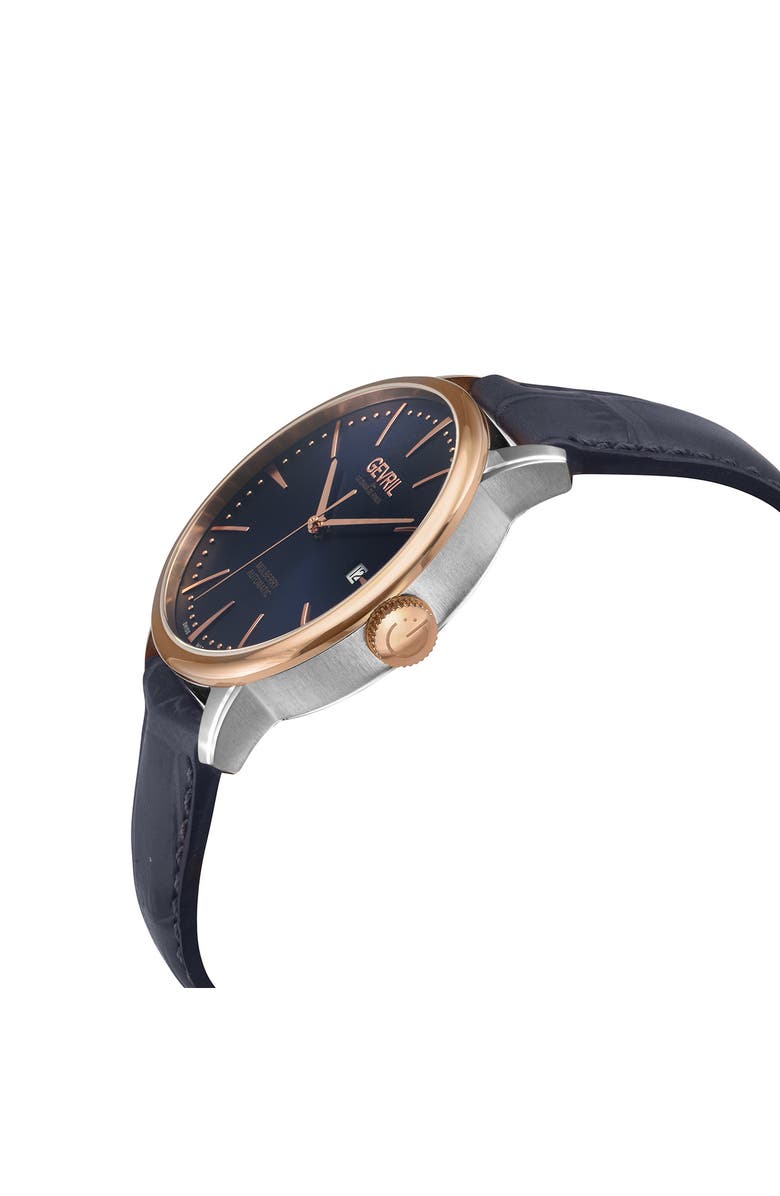GEVRIL Wall Street Swiss Automatic Bracelet Watch, 39mm, Alternate, color, Blue