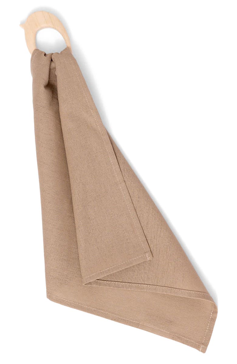 WILDBIRD Linen & Maple Ring Teether, Main, color, Desert Lark