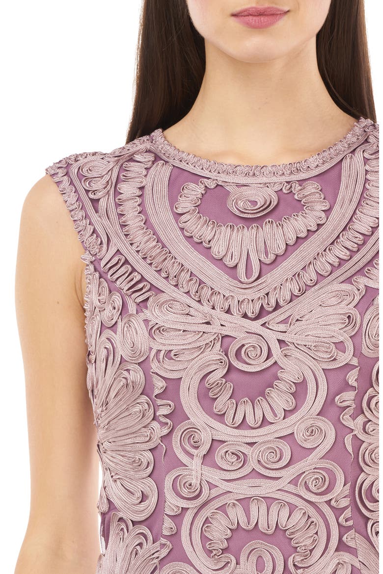 Soutache Mesh Dress, Alternate, color, DUSTY ROSE
