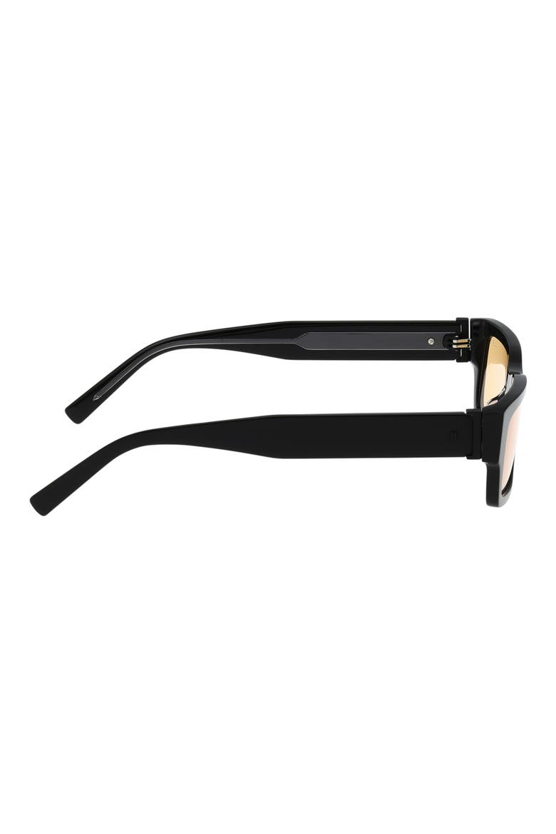 54mm Rectangular Sunglasses, Alternate, color, SHINY BLACK / BROWN