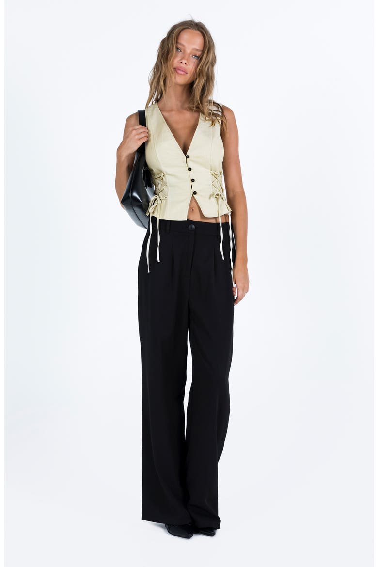 Stavia Lace-Up Vest Top, Alternate, color, CREAM