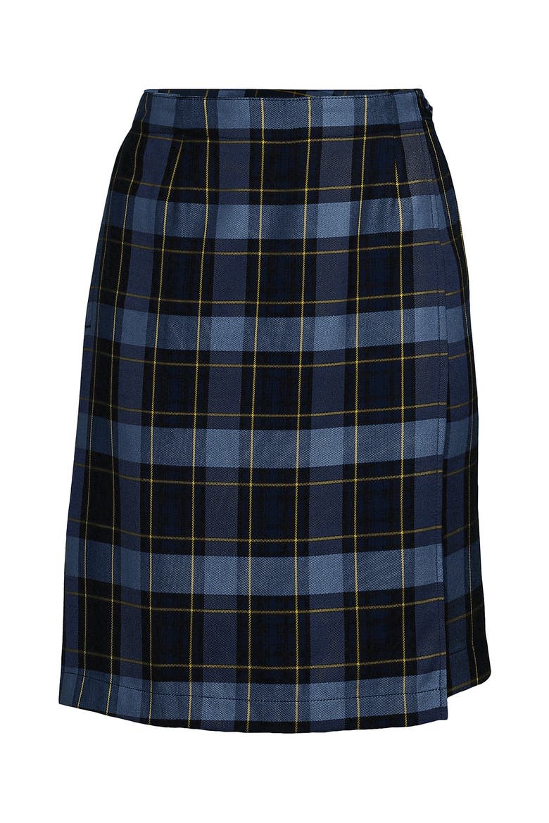 School Uniform  Plaid  A Line Tab Skort Top of Knee, Alternate, color, Classic Navy Plaid