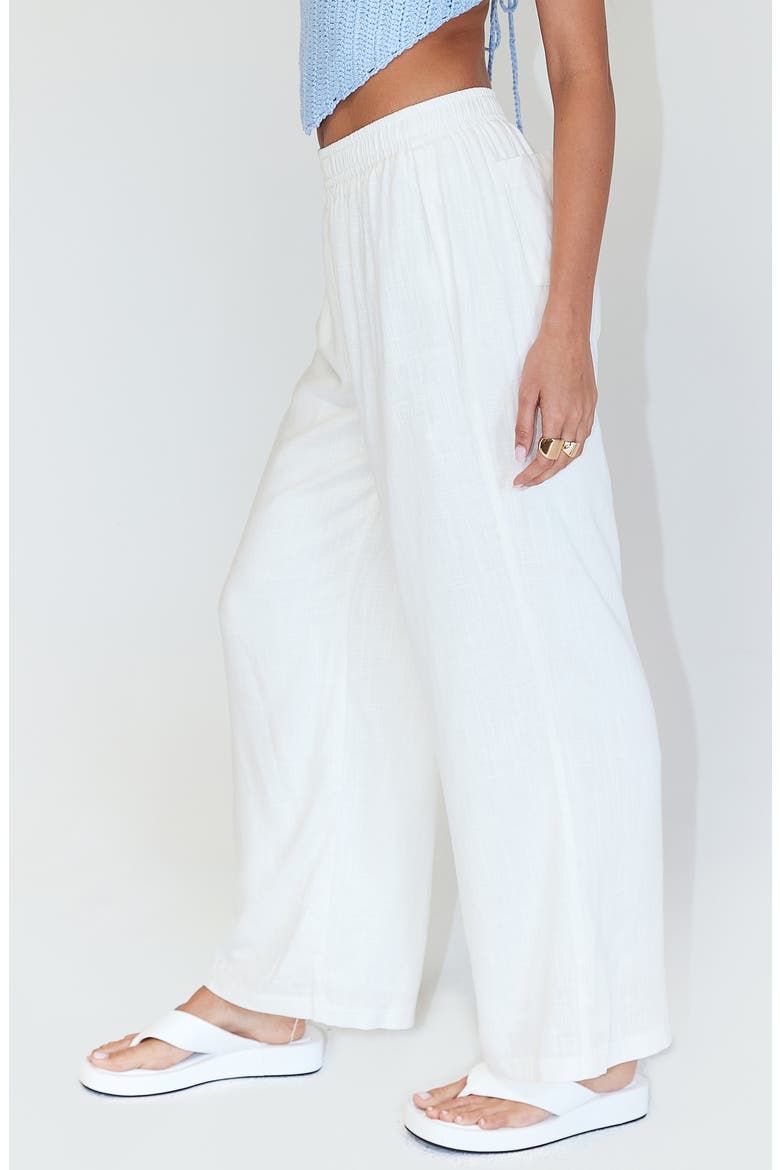 Louis Cotton & Linen Wide Leg Pants, Alternate, color, WHITE