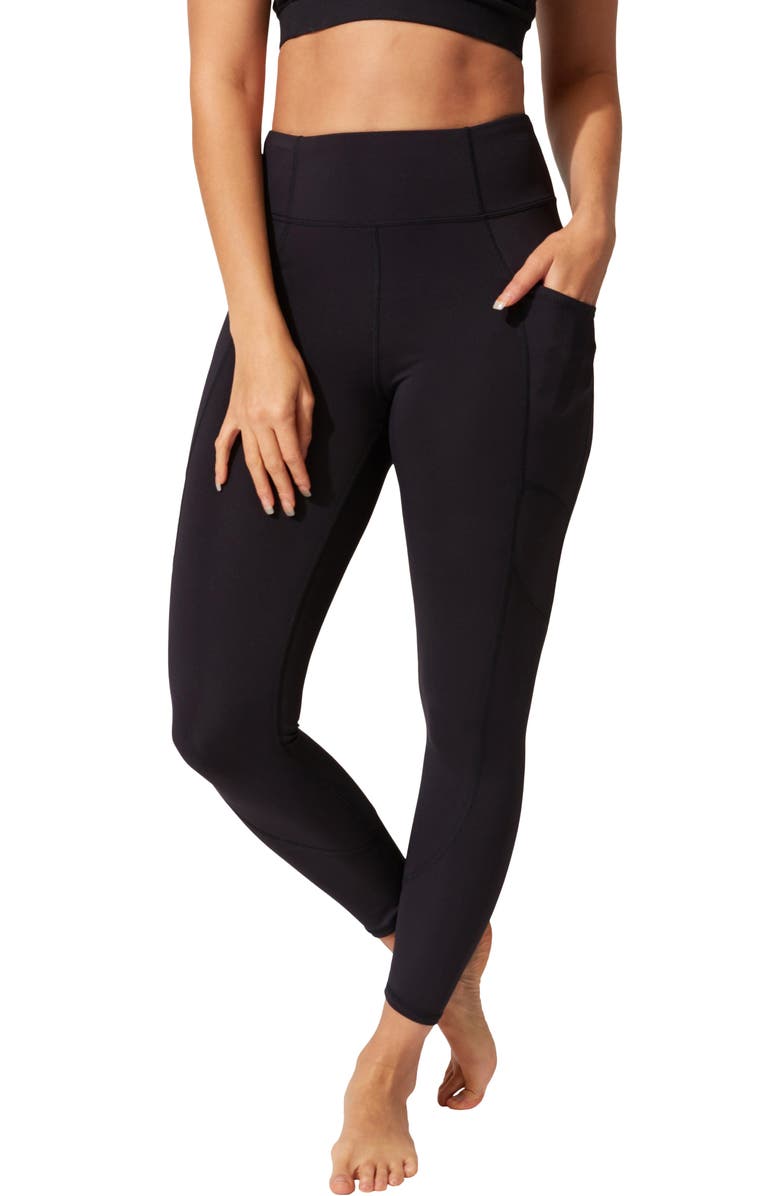 Threads 4 Thought Rita High Waist Pocket Leggings, Main, color, Jet Black