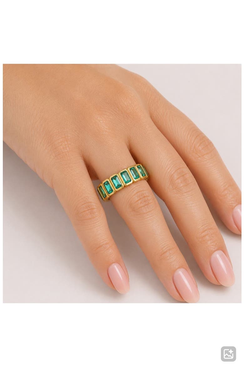 Bezel Set Topaz Eternity Band Ring, Alternate, color, GREEN/GOLD