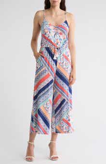 Tart Bloom Sleeveless Crop Wide Leg Jumpsuit