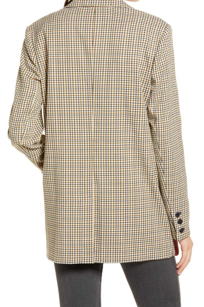 Plaid One-Button Blazer, Alternate, color, BEIGE QUAZAN PLAID