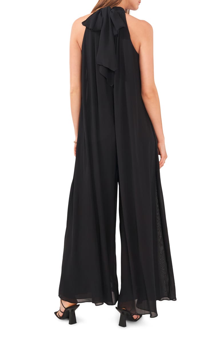 Vince Camuto Halter Neck Wide Leg Chiffon Jumpsuit, Alternate, color,