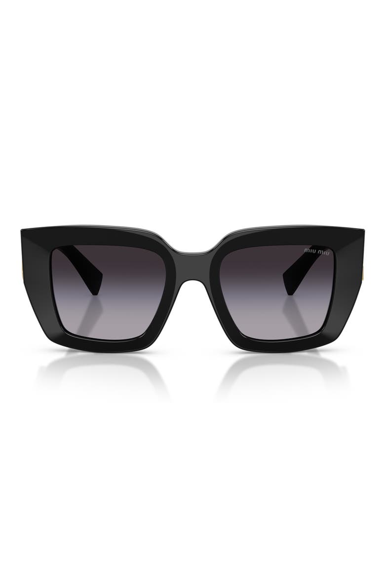 51mm Square Gradient Sunglasses, Main, color, BLACK / GRADIENT GREY