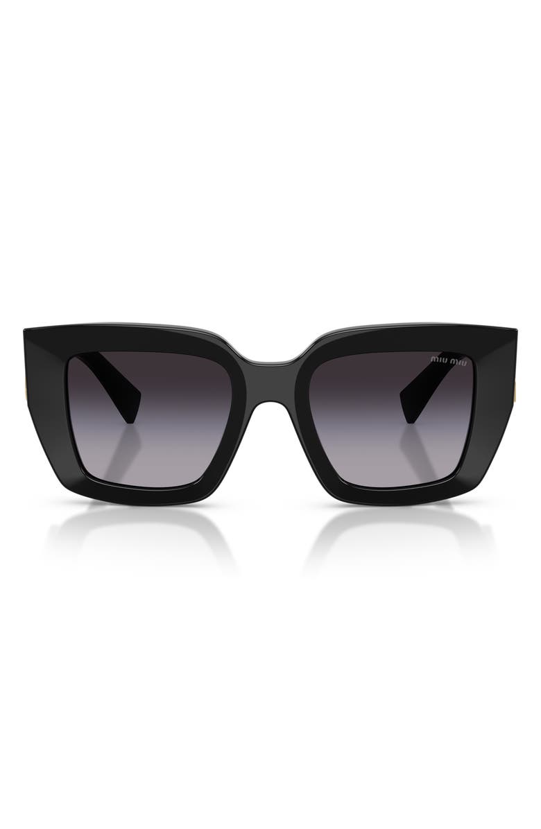 Miu Miu 51mm Square Gradient Sunglasses, Main, color, Black / Gradient Grey