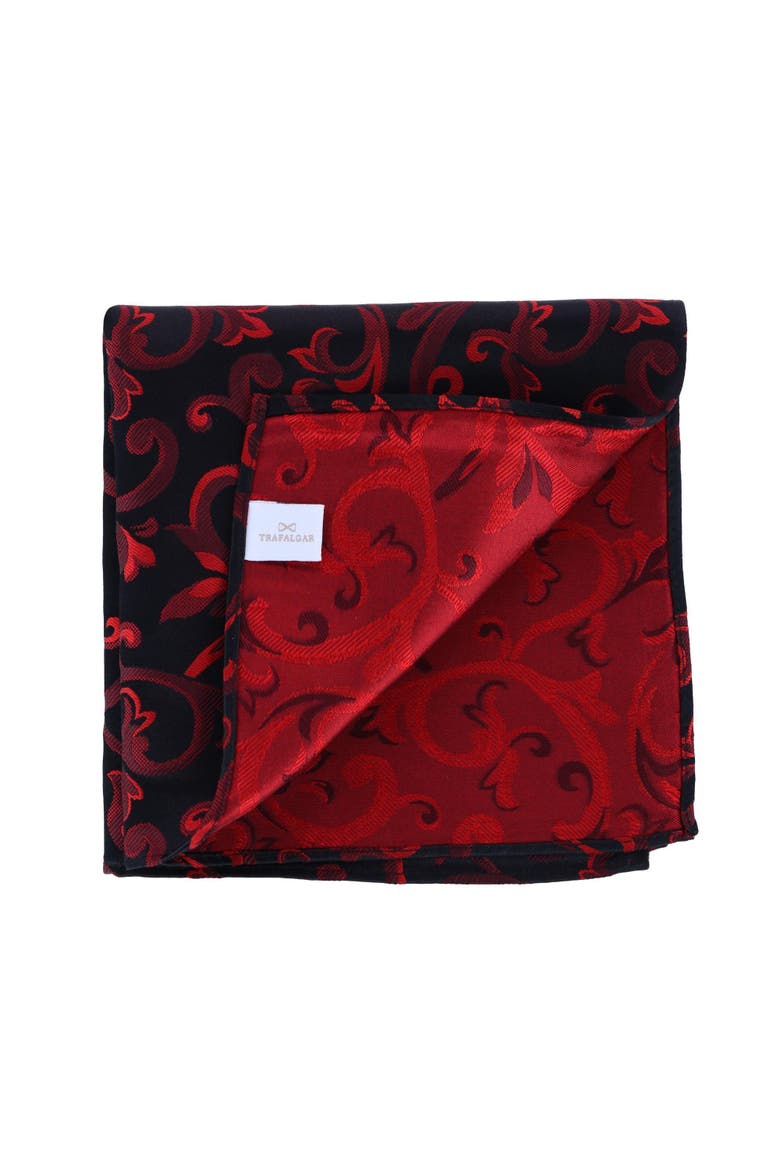 Christian the Romantic Brocade Silk Pocket Square, Alternate, color, Red