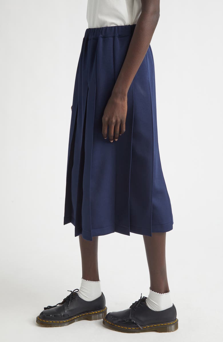 Comme des Garçons Girl Pleated Jersey Midi Skirt, Alternate, color, Navy