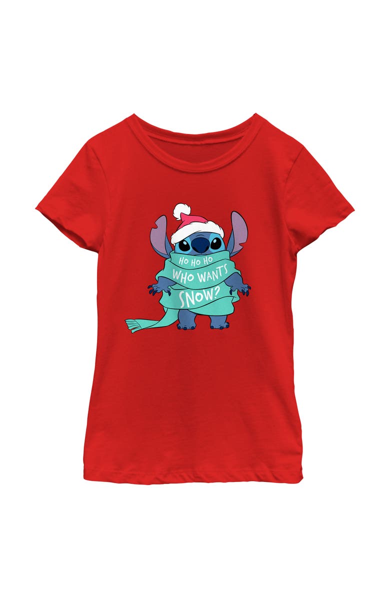 Lilo & Stitch Girl's Lilo & Stitch Who Wants Snow?  Graphic T-Shirt, Main, color, Red