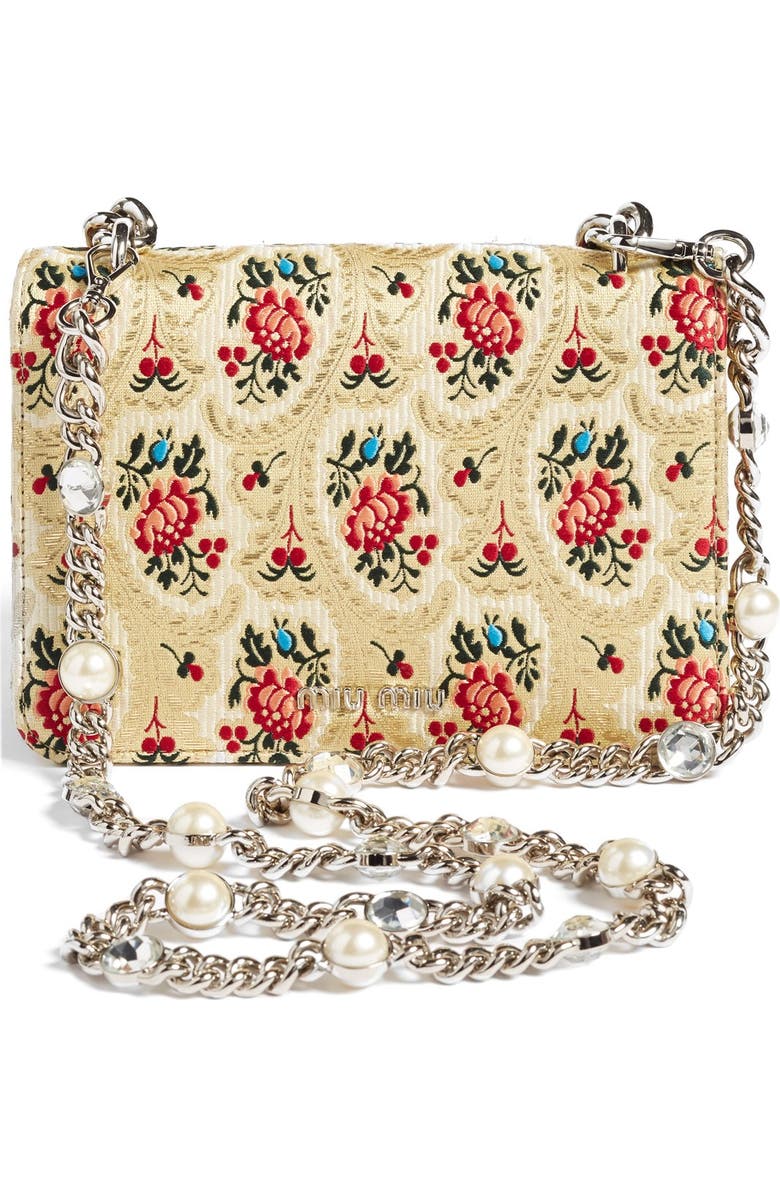 Miu Miu 'Evening' Floral Mogador Shoulder Bag, Alternate, color,