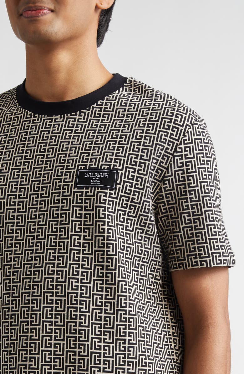 Balmain Monogram Couture T-Shirt, Alternate, color, Gfe Ivory/ Blk