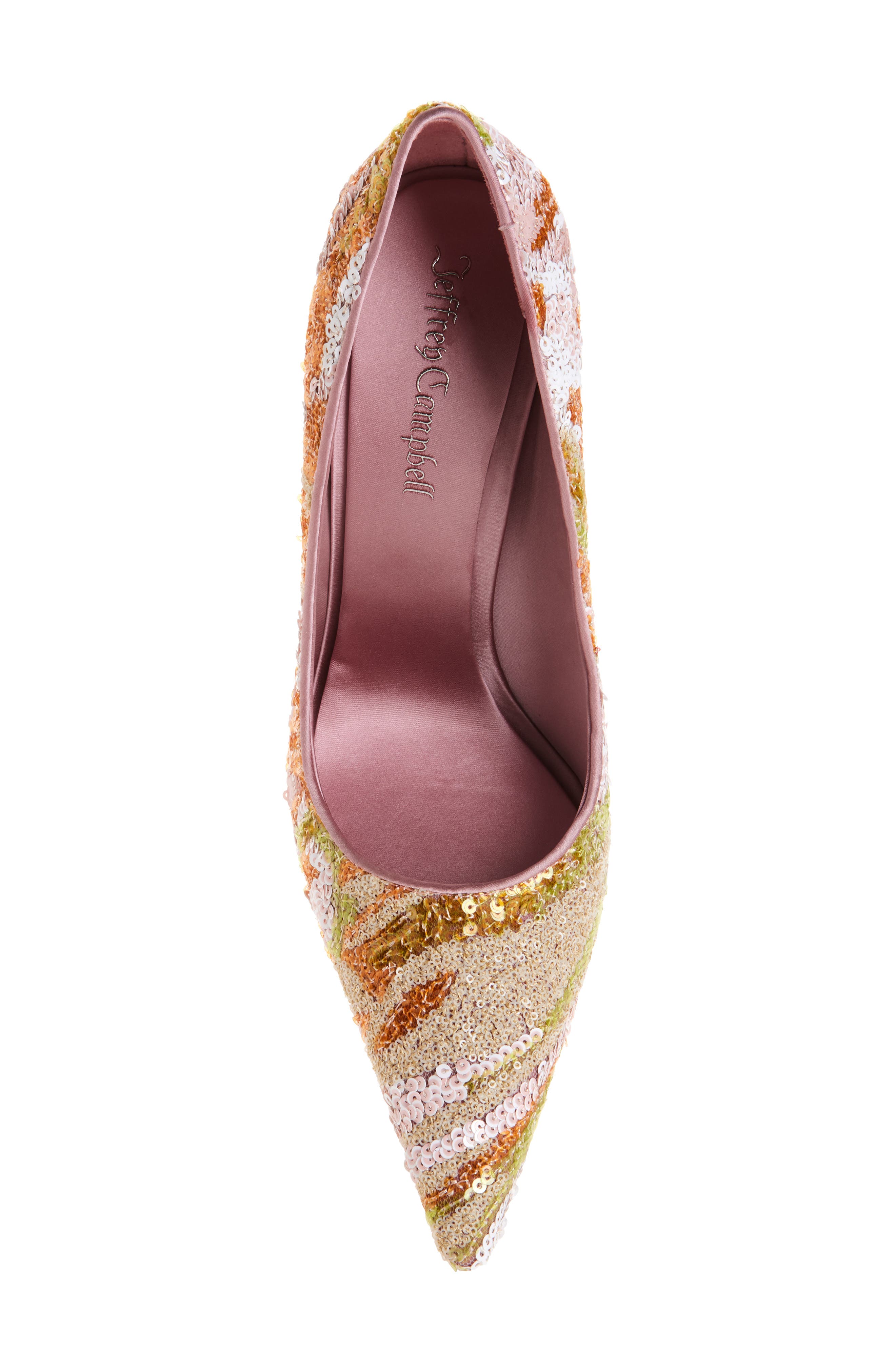 Good Sequin Pointed Toe Pump, Alternate, color, LIGHT PINK SATIN COMBO