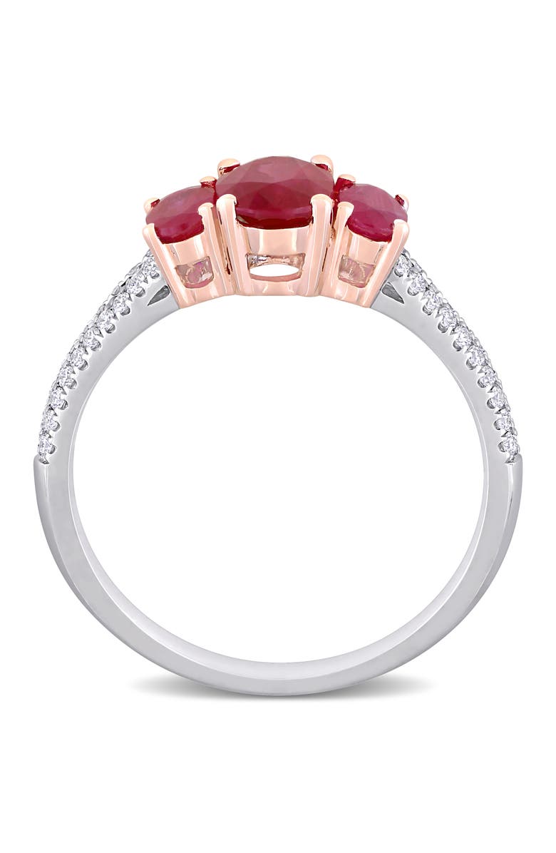 Julianna B. Ruby & Diamond 3-Stone Ring 14k, Alternate, color, Ruby