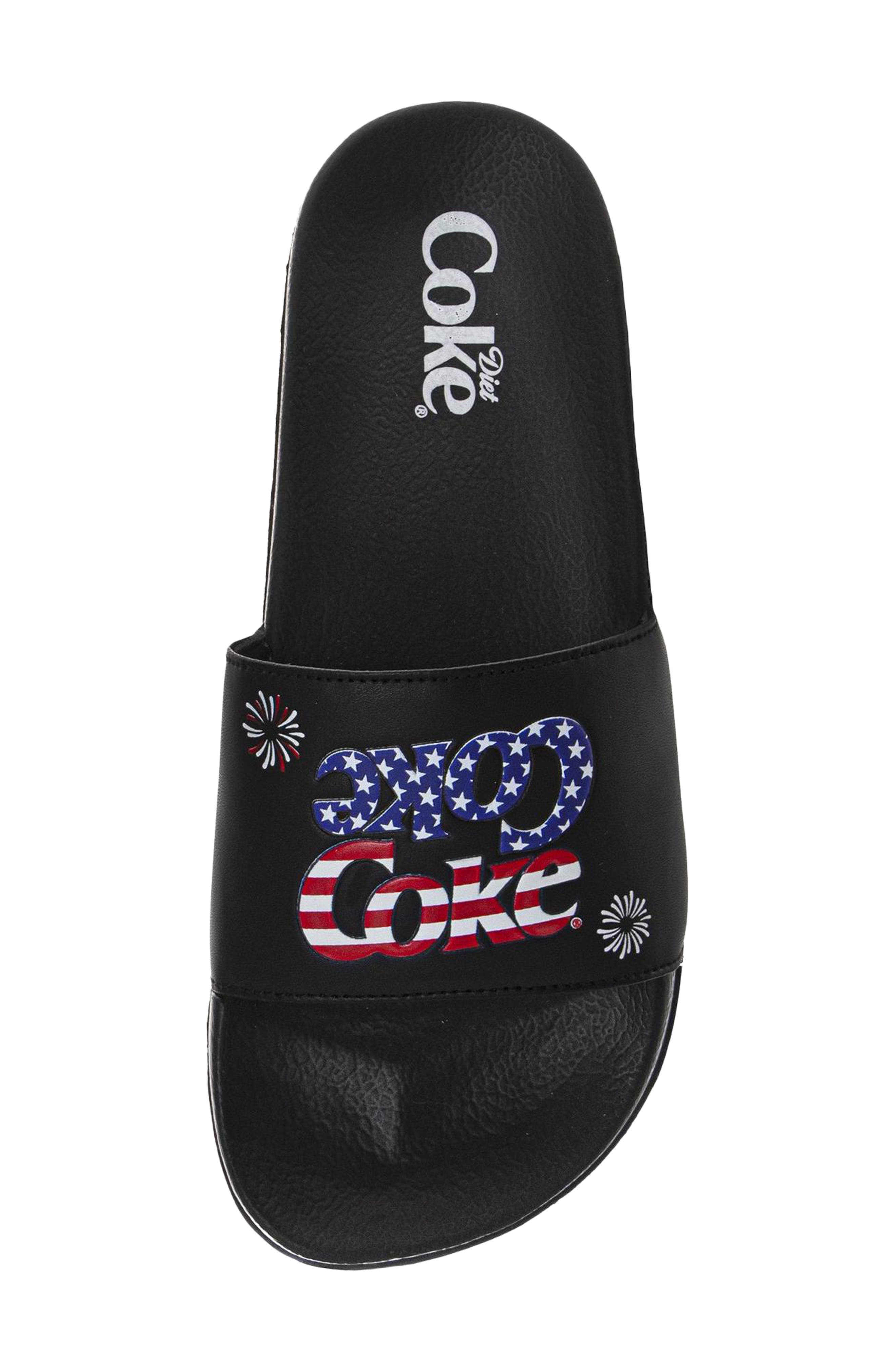 Coca-Cola Coke® Slide Sandal, Alternate, color, BLACK