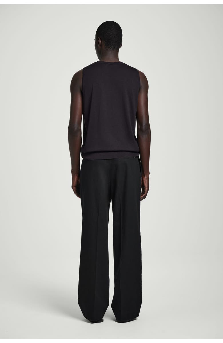 COS Relaxed Knitted Silk Vest, Alternate, color, Dark Brown