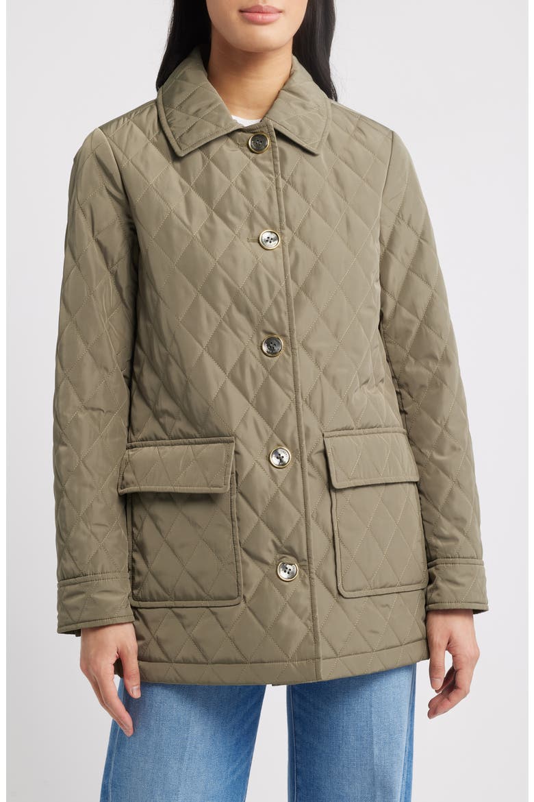 Diamond Quilted Barn Jacket, Main, color, SAFARI