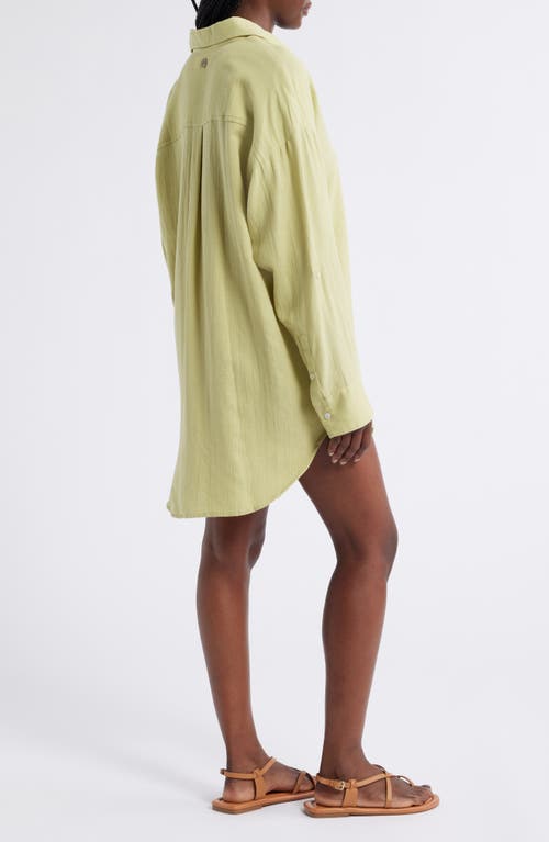 Rip Curl Premium Linen Button-up Blouse In Sage