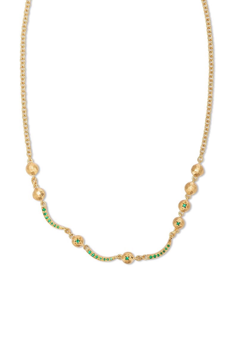Arch Necklace Earth Element Emerald, Alternate, color, Gold/Green Emerald
