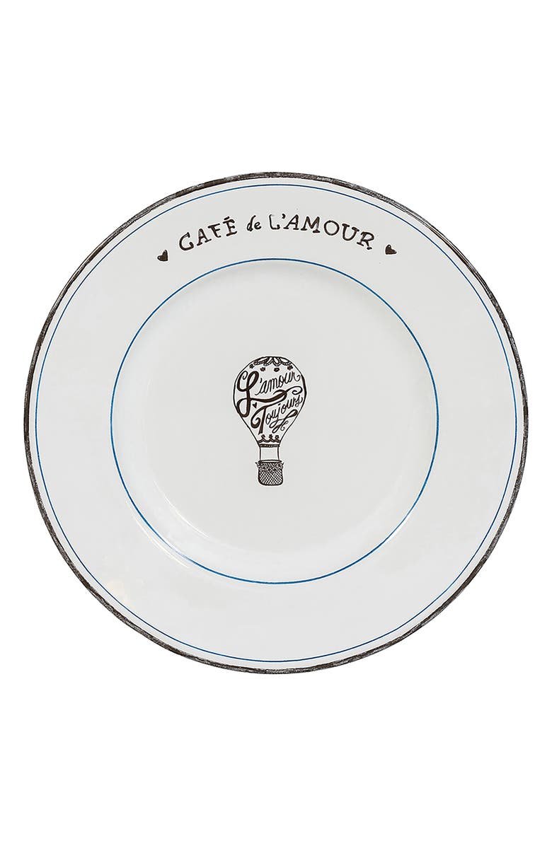 Juliska L'Amour Toujours 16-Piece Dinnerware Place Setting, Alternate, color, Whitewash/Black