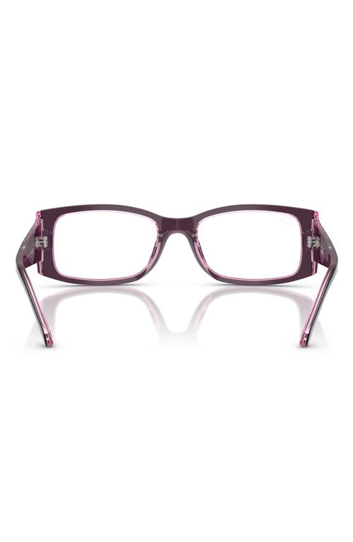 Ray Ban Miriam Optics Eyeglasses Violet On Transparent Pink Frame Clear Lenses Polarized 54-19 In Violet