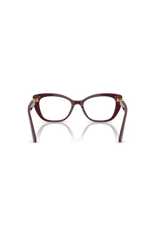 Dolce & Gabbana Dolce&gabbana 52mm Cat Eye Optical Glasses In Burgundy