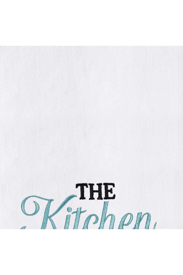 Kitchen Was Clean Funny Phrases Embroidered Towel, Alternate, color, Blue