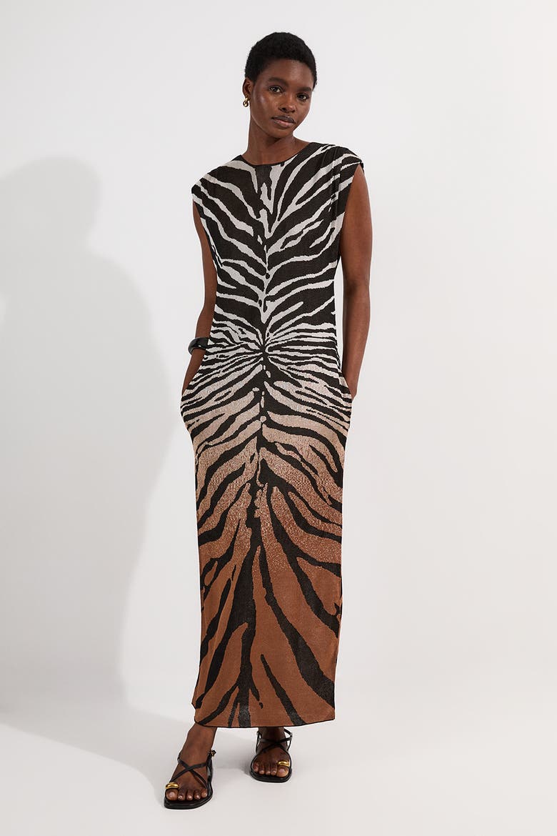 Slinky Maxi Dress, Main, color, Brown
