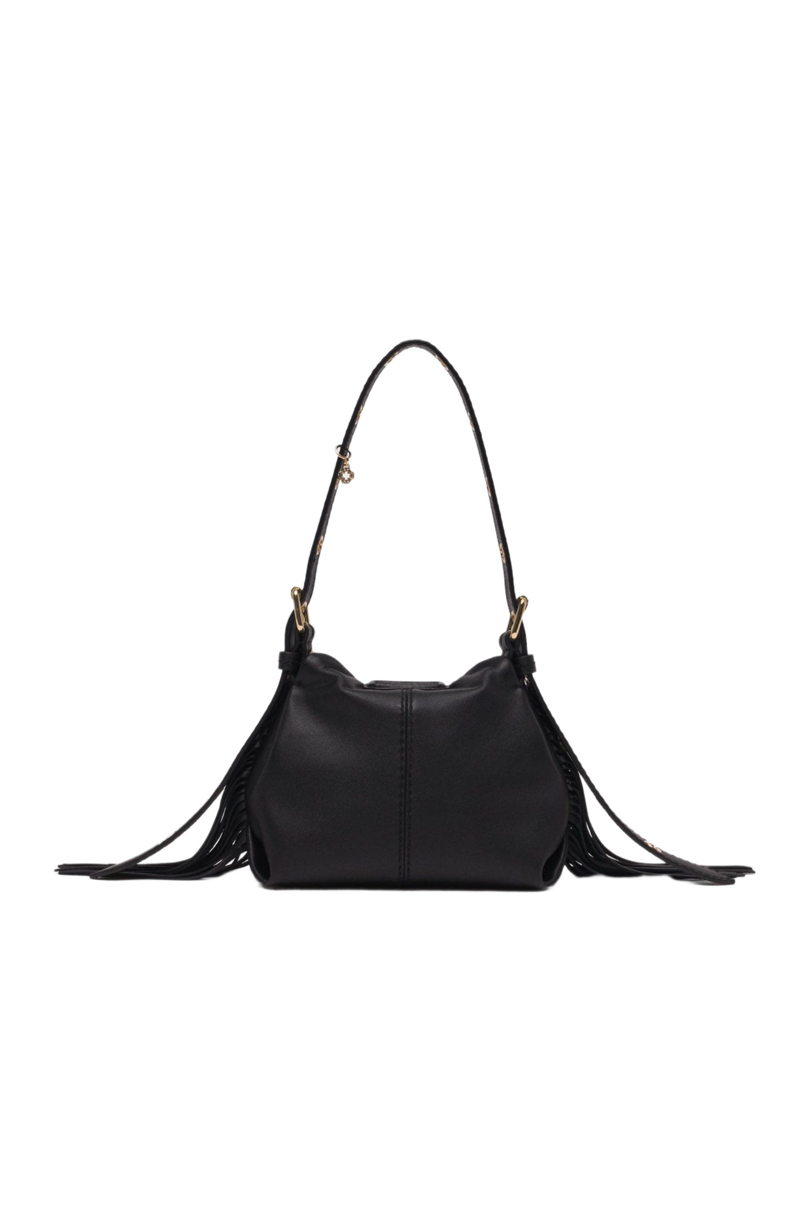 maje Miss M micro leather bag, Alternate, color, Black