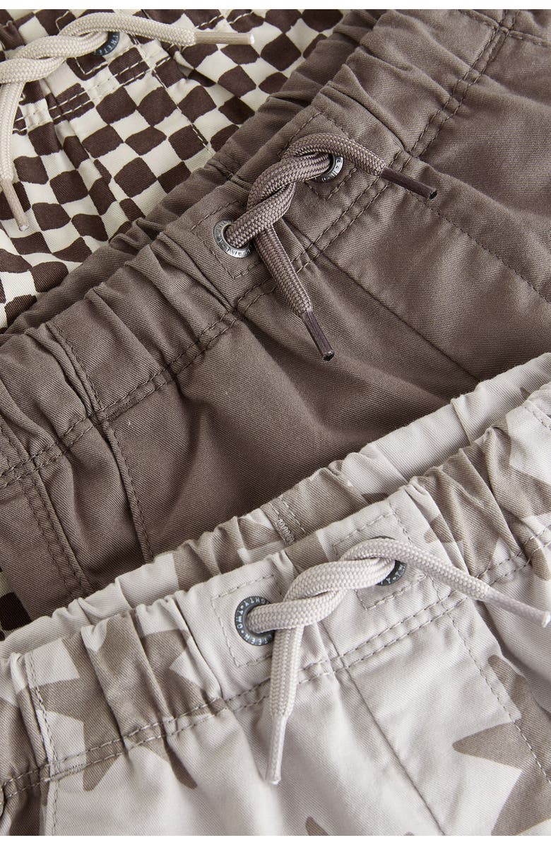 NEXT Kids' Set of 3 Assorted Cotton Shorts, Alternate, color, Brown