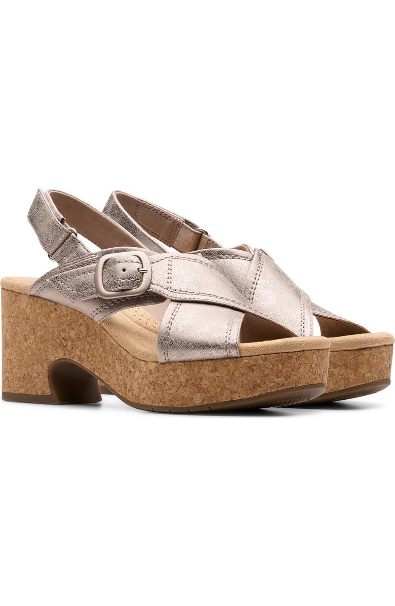 Clarks<sup>®</sup> Nerisa Pace Slingback Sandal, Main, color, Metallic