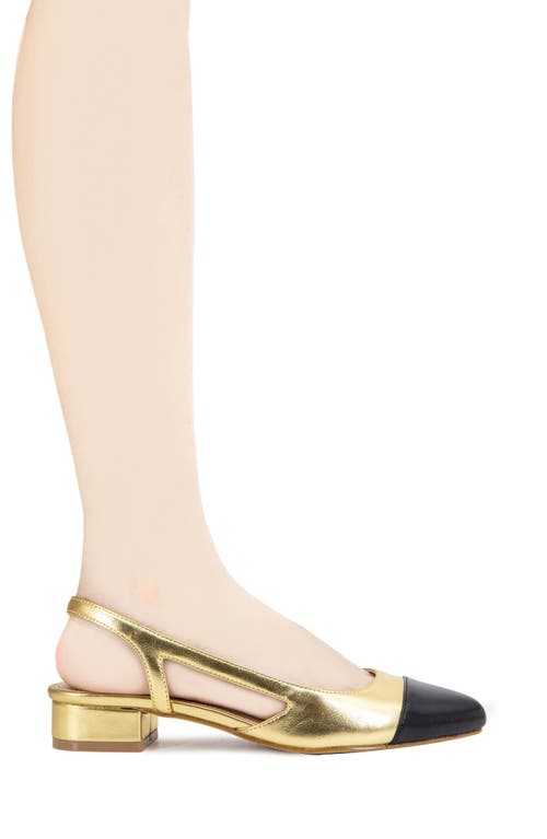 Bcbgeneration Tillie Slingback Cap Toe Pump In Dark Gold-black