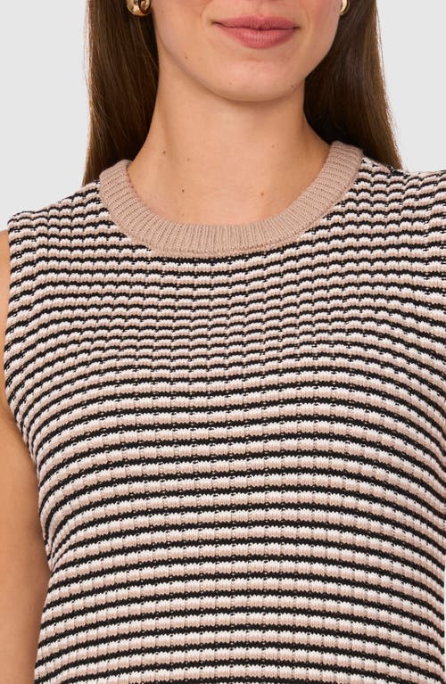 Halogenr Halogen(r) Stripe Sleeveless Sweater In Simply Taupe Brown