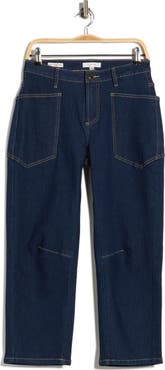 Vigoss Patch Pocket Crop Barrel Leg Jeans