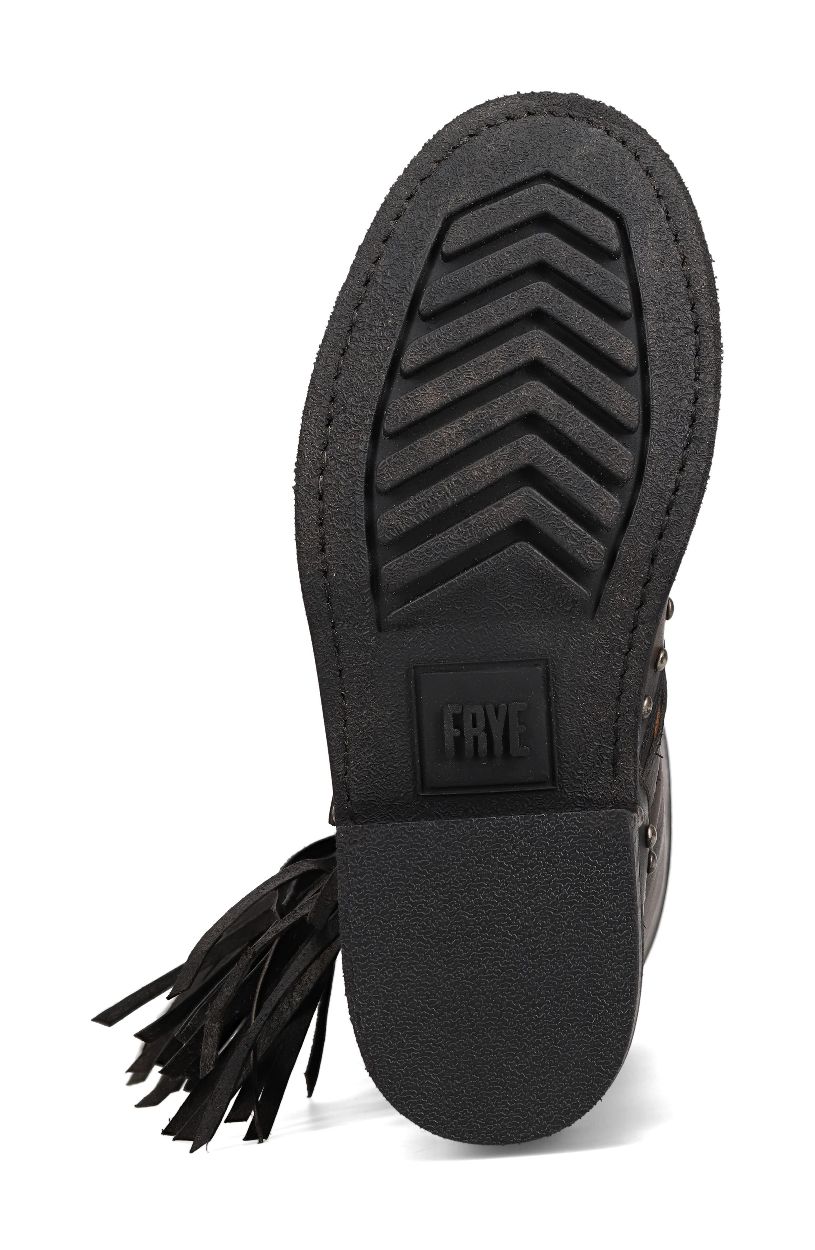 Frye Viv Fringe Trim Boot, Alternate, color, Black