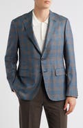 Canali Kei Trim Fit Plaid Wool Sport Coat