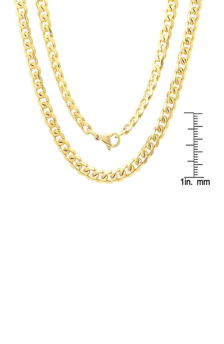 HMY JEWELRY Stainless Steel Chain Link Necklace, Alternate, color, Yellow