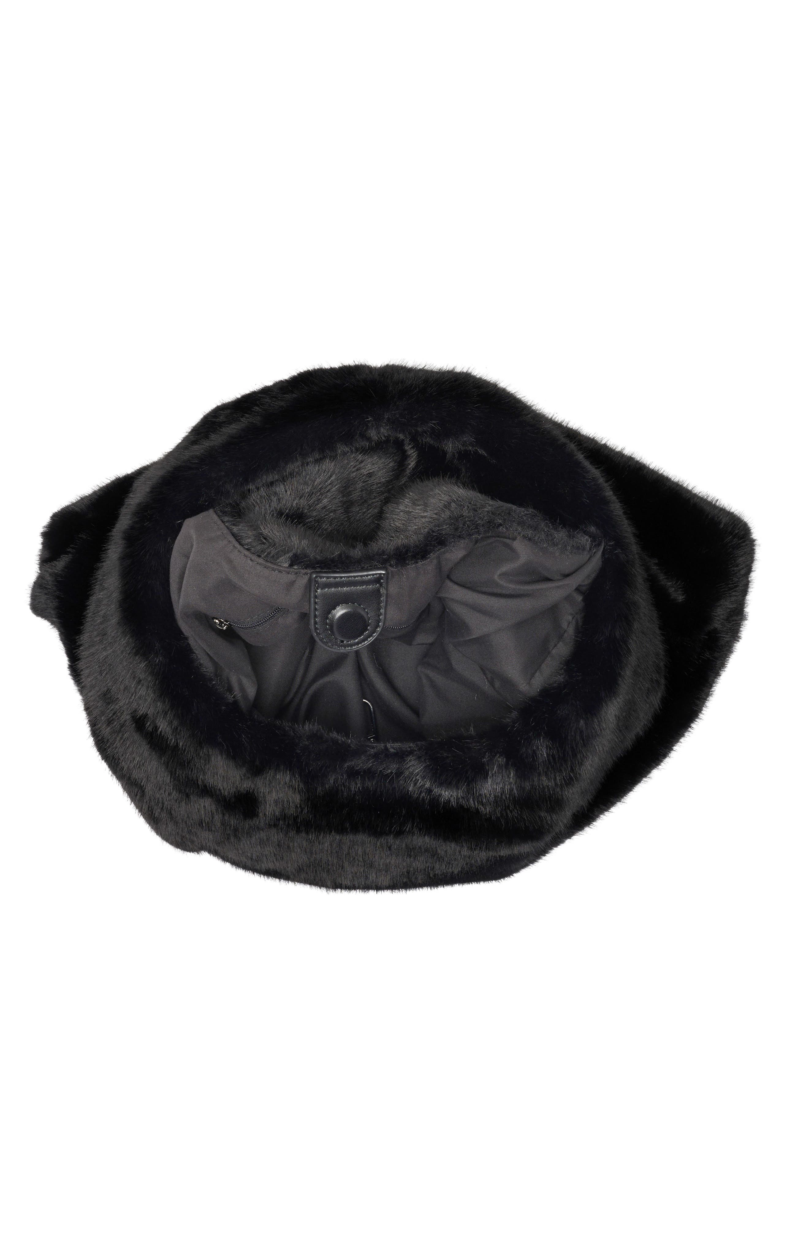 Triangle Faux Fur Hobo Bag, Alternate, color, BLACK