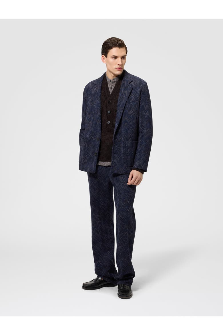 Cotton And Viscose Zig Zag Blazer, Alternate, color, Multicoloured