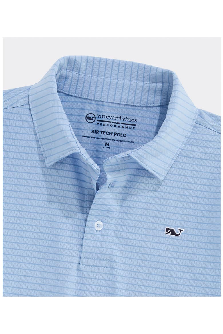 Kids' Air Tech Mesh Striped Performance Polo, Alternate, color, BRACKISH BLUE