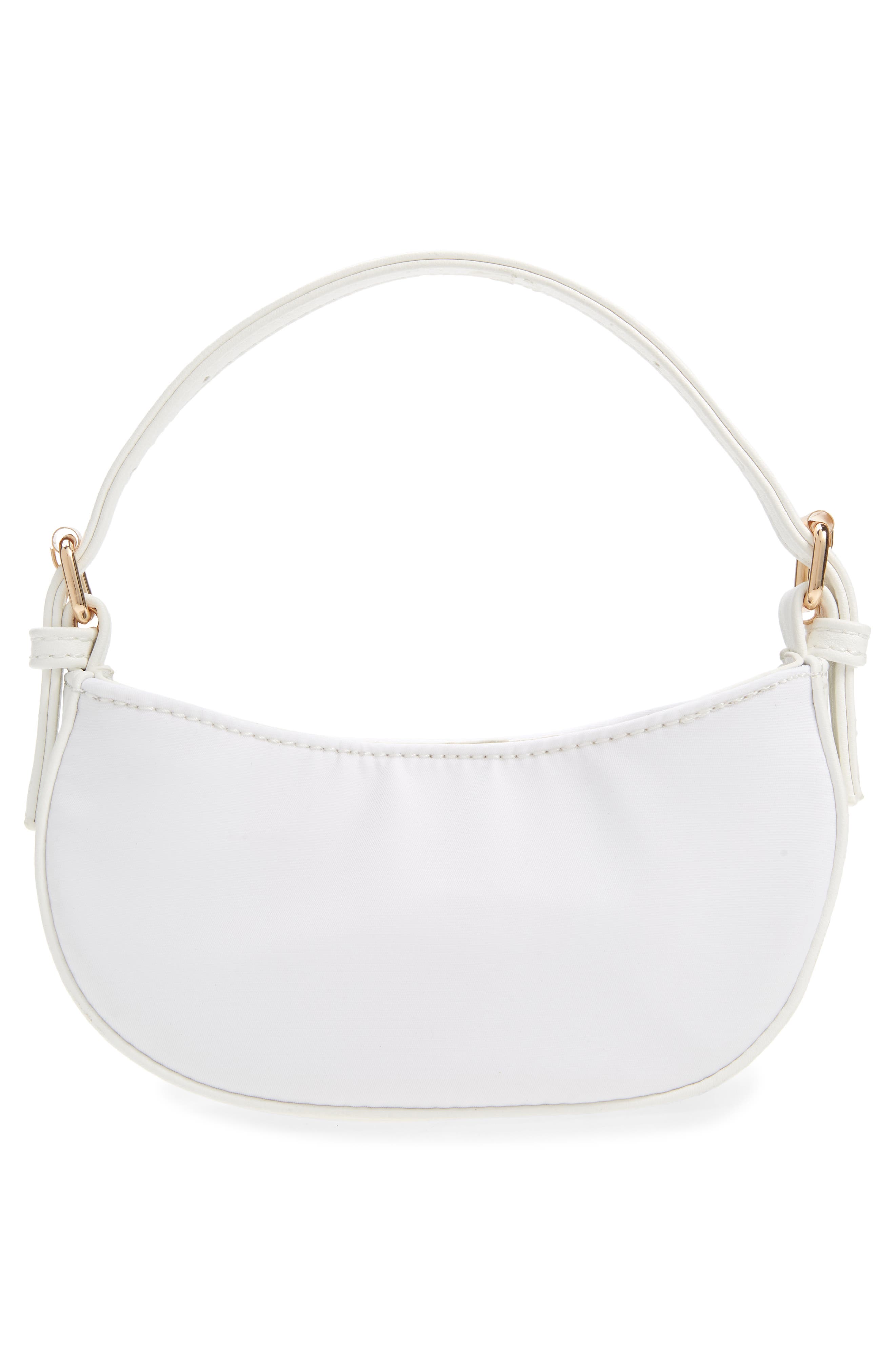 Mali + Lili Mini Nylon Baguette Bag, Alternate, color, White